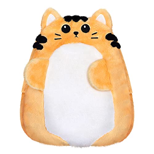 SuzziPad Microwave Heating Pads for Cramps & Period Pain Relief, Microwavable Stuffed Animal for Anxiety, Stress Relief Gifts for Women & Girls, Moist Heat Pack with Washable Cover, Cat - Yellow