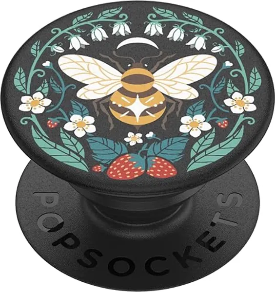 PopSockets : PopGrip - Ausziehbarer Ständer und Griff mit austauschbarem Oberteil für Smartphones und Tablets - Bee Boho - Bee Boho
