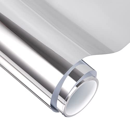 VINYL FROG Glossy Chrome Mirror Craft Adhesive Vinyl Roll Chrome Mirror Silver Vinyl 30.5x155cm works with Cameo and Cutters for Craft Decoration - 30.5x155cm - Silver