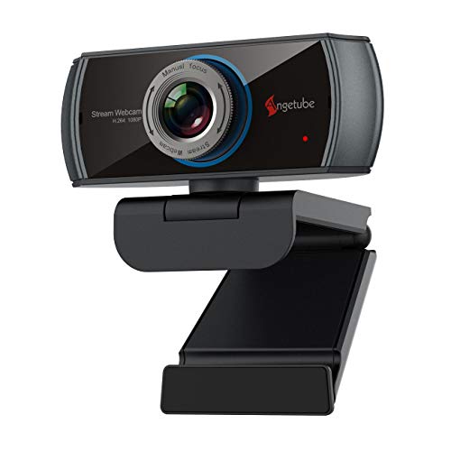 LOGITUBO Angetube Webcam 1080P Live Streaming Camera with Microphones Web Cam Works with XBox One PC Macbook Support ZOOM Skype OBS Facebook YouTube