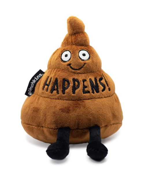 Punchkins- Happens! Novelty Plush Poop Emoji - Funny White Elephant Gag Valentine's Gift for Adults - Poop Emoji