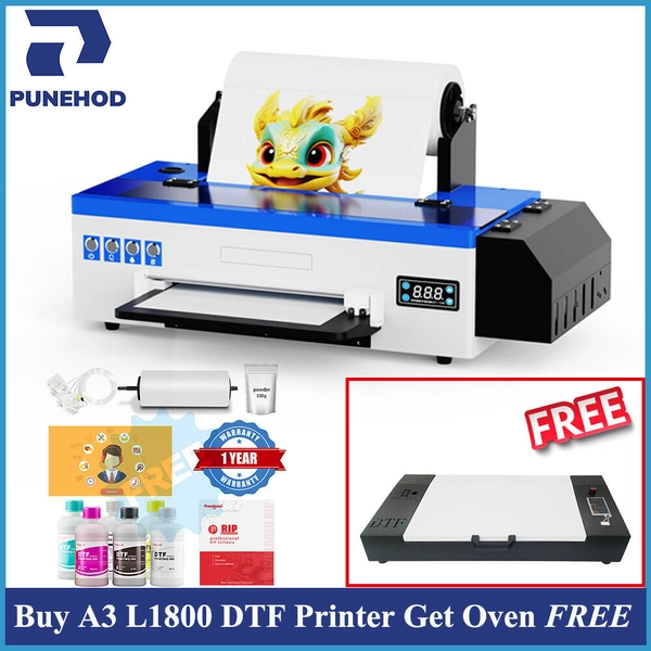PUNEHOD F13 A3 L1800 DTF Printer Direct to Film Dark/White Garments Transfer
