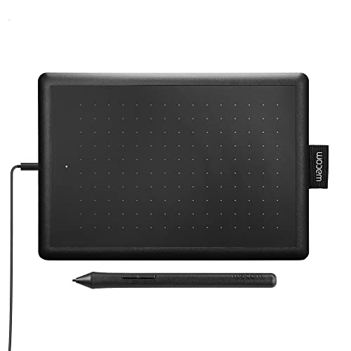 One by Wacom Small Graphics Drawing Tablet 8.3 x 5.7 Inches, Portable Versatile for Students and Creators, Ergonomic 2048 Pressure Sensitive Pen Included, Compatible with Chromebook Mac and Windows - Small