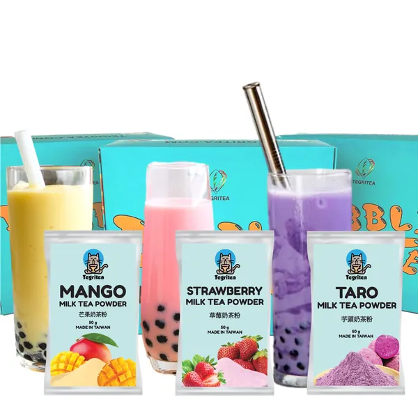 Best Bubble Tea Home Kit DIY | Real Tea | Ready in 10 Minutes | 30 Seconds Boba| Tegritea (Mixed Delight, 9 Cups No Accessories) - Mixed Delight 1 Count (Pack of 1)