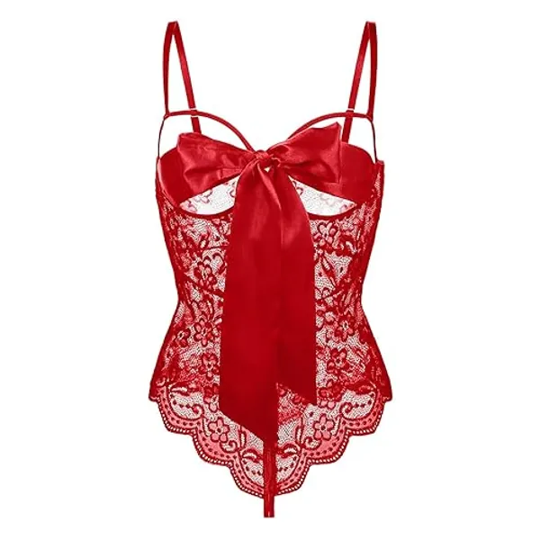 Kwatieh Dessous Plus Size Sexy HöSchen FüR Frauen Kleid Samt Rot Weihnacht Sexy Frauen UnterwäSche Dessous UnterwäSchefrauen Durchsichtige UnterwäSche Frauen DamenwäSche Sexy - Rot - XL