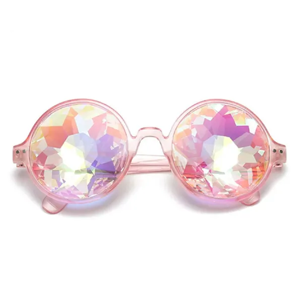 Trippy Kaleidoscope Sunglasses Unisex Retro Hippy Vintage Festival Fun Ibiza 2022 Oculos-De-Sol Big Circle Lens