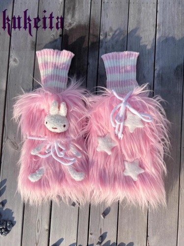 Harajuku Furry Bunny Leg Warmers | One Size