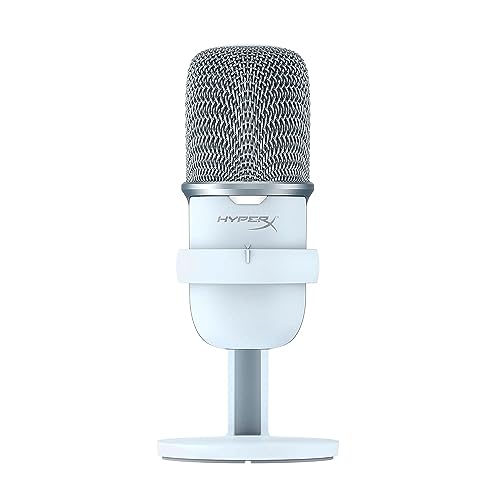 HyperX SoloCast – USB Condenser Gaming Microphone, for PC, PS5, PS4, and Mac, Tap-to-Mute Sensor, Cardioid Polar Pattern, Great for Streaming, Podcasts, Twitch, YouTube, Discord - White - Microphone - White