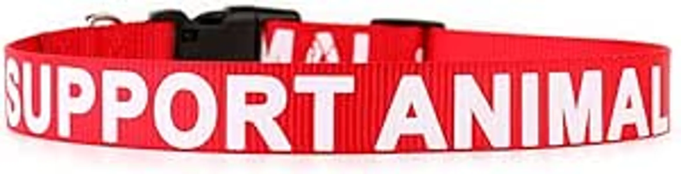 Plutus Pet Support Animal Collar,Printed in Large Letters on Nylon Webbing,Prevents Accidents by Warning Others of Your Dog in Advance,Two Colors,Four Sizes,Neck 14-20 inch,Medium,Red - RED-ESA M (14"-20")×1"