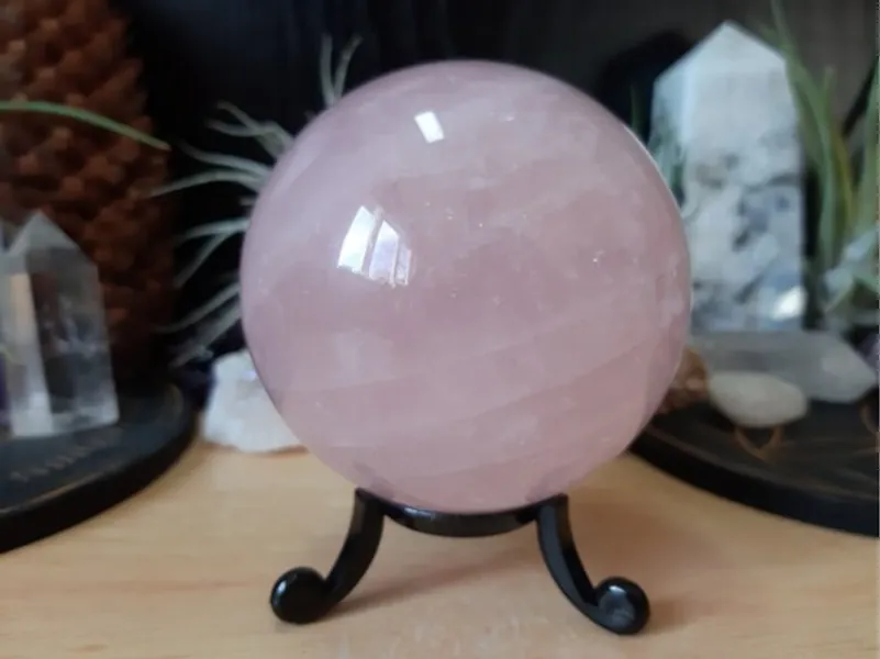 Rose Quartz Crystal Sphere  Rose Quartz Crystal Ball  | Etsy UK