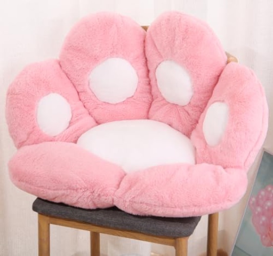 TERUIPE Cat Paw Cushion Plush Lazy Sofa Seat Cushion Cute Cozy Floor Pillow Pads for Living Room Bedroom Dining Room Balcony Chair Cushion(Pink) - Pink