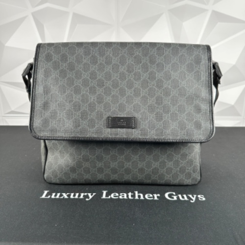 Gucci Black Monogram Messenger Bag (169935)