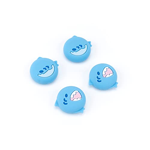 GeekShare Cute Silicone Joycon Thumb Grip Caps, Joystick Cover Compatible with Nintendo Switch/OLED/Switch Lite,4PCS - Little Shark