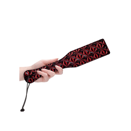Shots America LLC Ouch! Luxury Diamond-Patterned Paddle Burgundy
