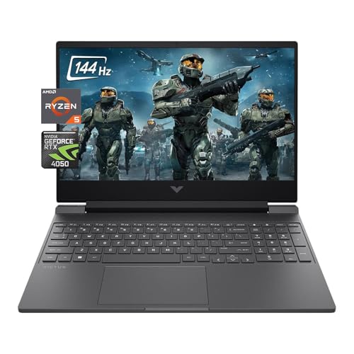 HP Victus Gaming Laptop, 15.6" FHD 144Hz Display, AMD Ryzen 5 8645HS, 32GB DDR5 RAM, 2TB SSD, NVIDIA GeForce RTX 4050 (6GB GDDR6), HDMI, Webcam, Backlit Keyboard, Wi-Fi 6, Windows 11 Home, Mica Silver - 32GB DDR5 RAM | 2TB SSD - AMD Ryzen 5 8645HS
