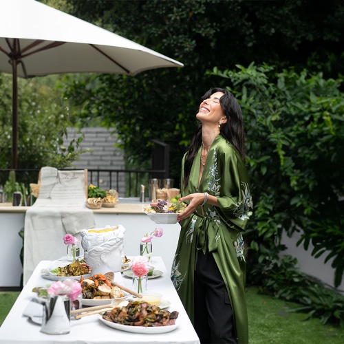 Washable Silk Yuri Long Kimono Robe | olive / one size