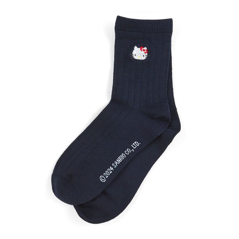 Hello Kitty Classic Embroidered Crew Socks