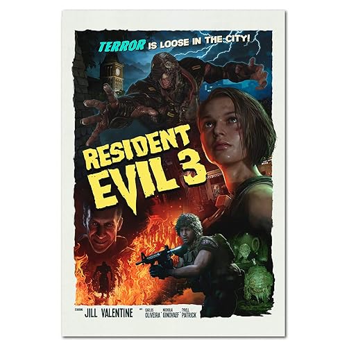 Resident Evil 3 Remake Poster | Movie Retro Style Art | High Quality Prints (11x17) - 16x24