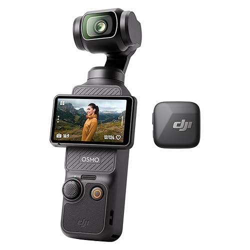 DJI Osmo Pocket 3 Mic Mini Transmitter (Infinity Black), Vlogging Camera, Wireless Microphone, Detail-Rich Audio, OsmoAudio, Active Noise Cancelling, Automatic Limiting - Osmo Pocket 3 with DJI Mic Mini Transmitter (Infinity Black)
