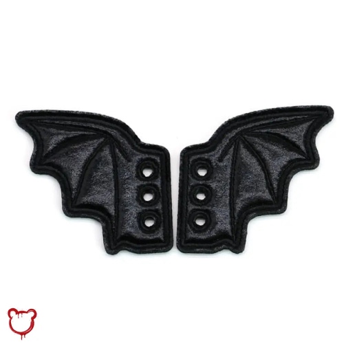 Black Bat Shoe Lace Pair - Black small bats / 1pair