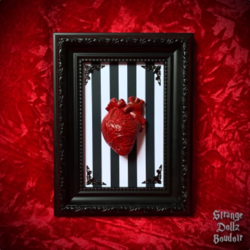 Anatomical heart frame, gothic home decor, anatomy, beetle stripes, Strange Dollz Boudoir