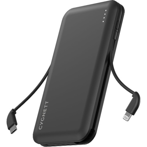 Cygnett ChargeUp Pocket 10K Power Bank with Dual Intergrated Charging Cables (Black) | Default Title