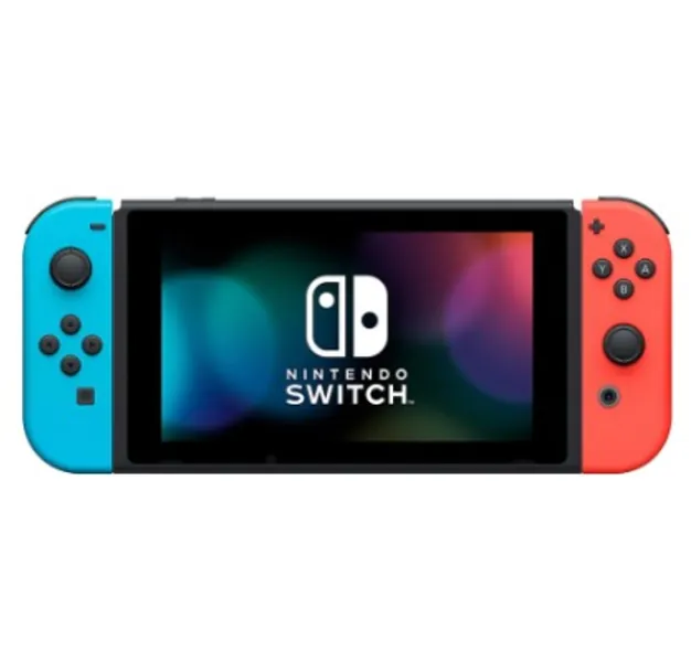 Nintendo Switch Neon Blue and Neon Red V2 Improved Battery Life [Asian] Free Lazytech Tempered Glass