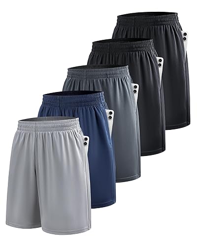 Athletic Shorts Activewear - Large - 5 Pack