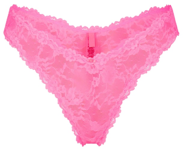 STRETCH LACE DIPPED THONG | SUGAR PINK
