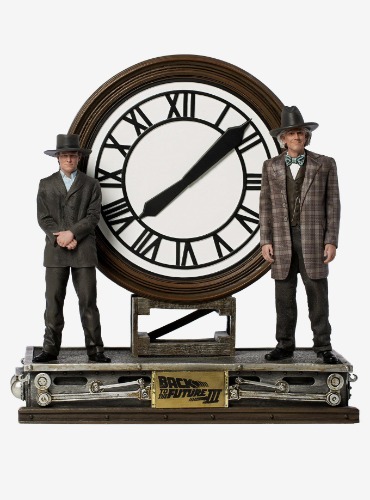 Back To the Future III Marty and Doc at the Clock Art Scale