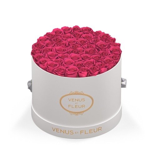 Large Round | White Classic / Hot Pink