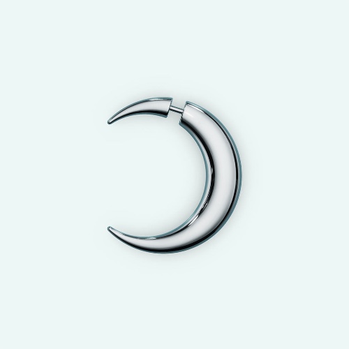 Mini Pierced Moon Earring - Silver / Pair