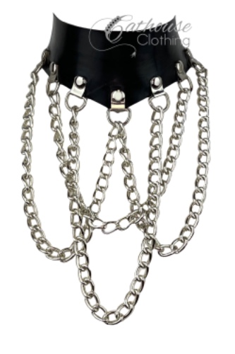 Chunky Draped Chain Choker | 16-17” neck / Black