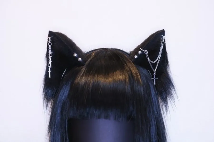 Gothic Black Kitty Cat Ears  Cat Ears Headband Neko Ears | Etsy