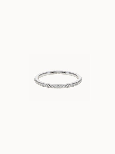 Pavé Diamond Band - White Gold - S 1/2 (US 9.75)