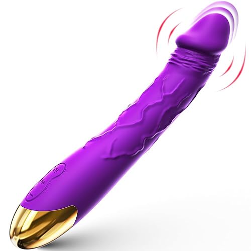 Realistic Dildo Vibrator for Women Sex & Sensuality Novelty Toys, Sex Toys for Women G Spot Vibrator Clitoral Nipple Stimulator with 10 Powerful Vibration Mode and 10 Speeds Adult Sex Novelties Toys (Purple) - Purple