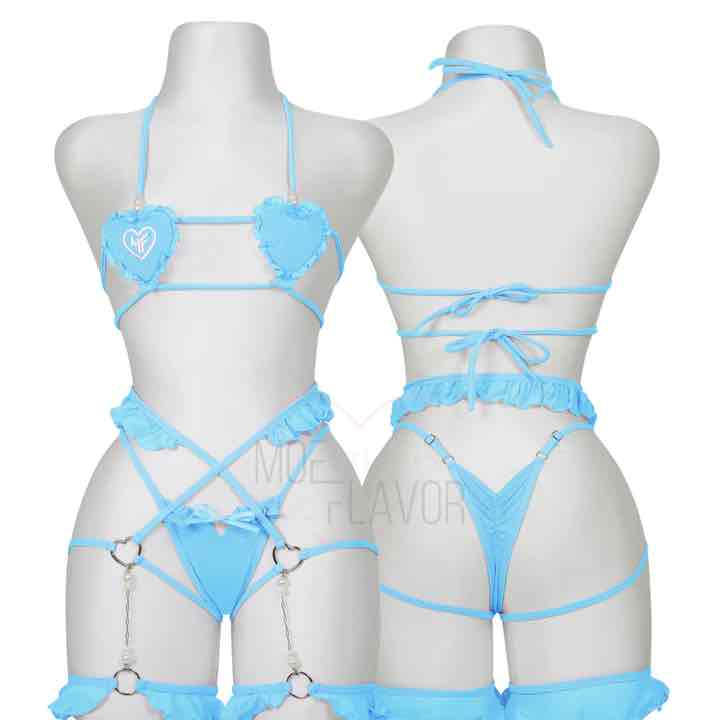 Heart Blush Lingerie - Blue / M/L