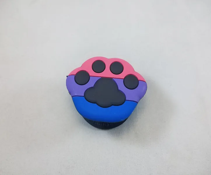 Pride Paws: Popsockets and Replaceable Tops, and Badge Clips - Bisexual / Popsocket