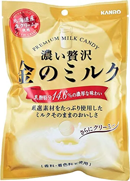 Kanro Kin No Milk Candy 2.82oz/80g - 1 Pack