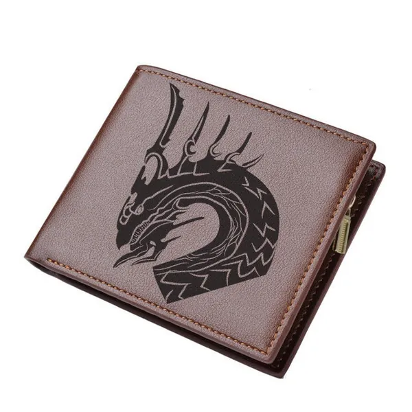 Final Fantasy XVI 16 Laser-Engraved Eikon Logo Wallet PU Leather Artificial Leather Bahamut Phoenix Ifrit Brown Wallet Clive Efrit