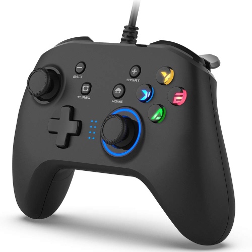 Wired Gaming Controller, Joystick Gamepad with Dual-Vibration PC Game Controller Compatible with PS3, Switch, Windows 10/8/7 PC, Laptop, TV Box, Android Mobile Phones, 6.5 ft USB Cable - 