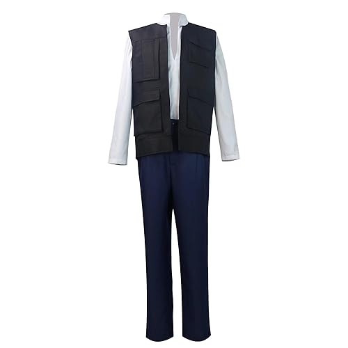 Mayerilby Men's Han Solo Costume Full Set With Vest Pants Shirt Han Solo Cosplay Costume Outfit - Small - Han Solo
