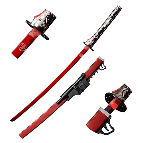 lkjad Katana Sword Japanese Game Cosplay Jetstream Sam, Metal Gear Rising:Revengeance a Variety of Options - Samuel Rodrigues Upgraded Version - Red
