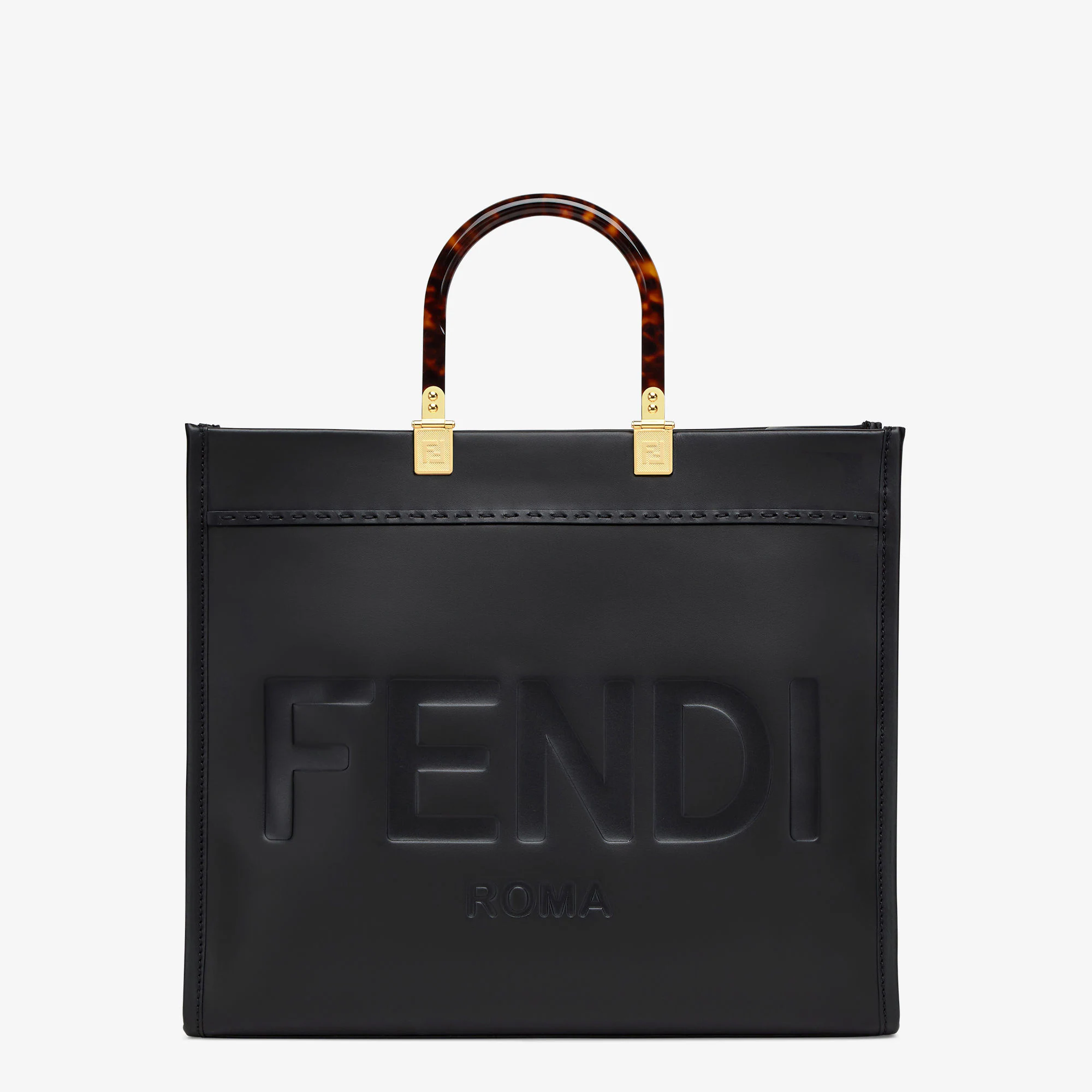 Fendi - Sunshine Medium - Black leather shopper