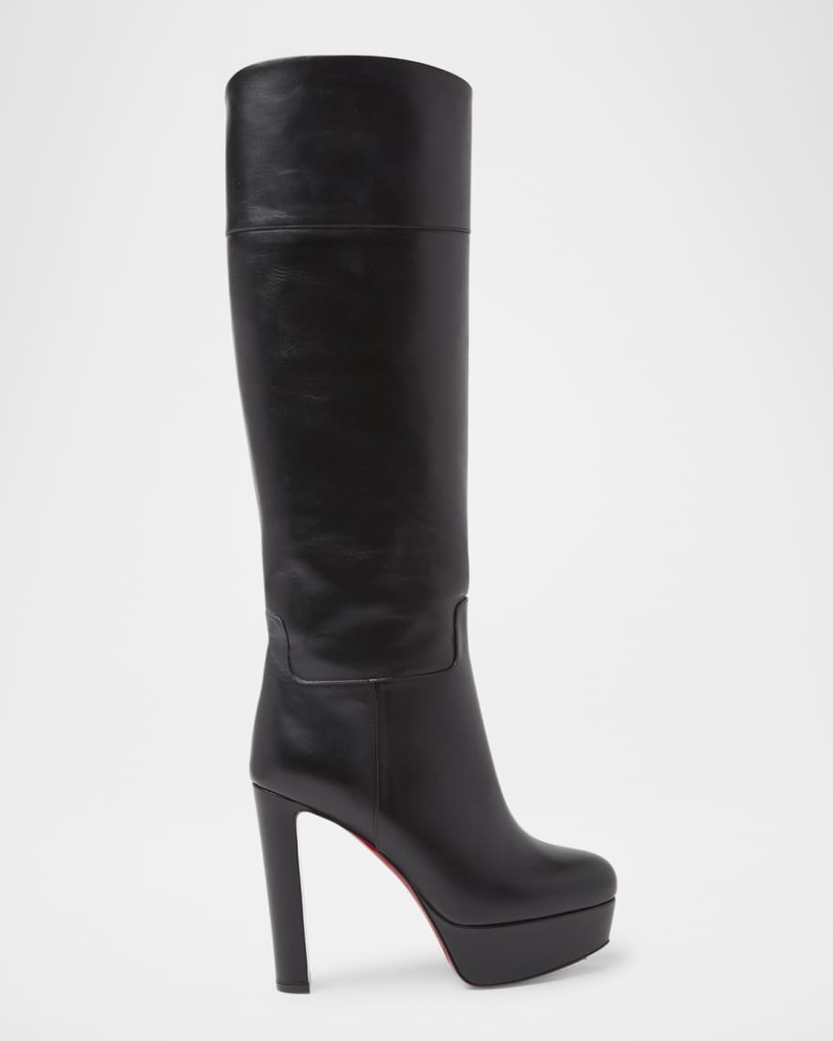 Christian Louboutin - Loo Leather Red Sole Knee Boots