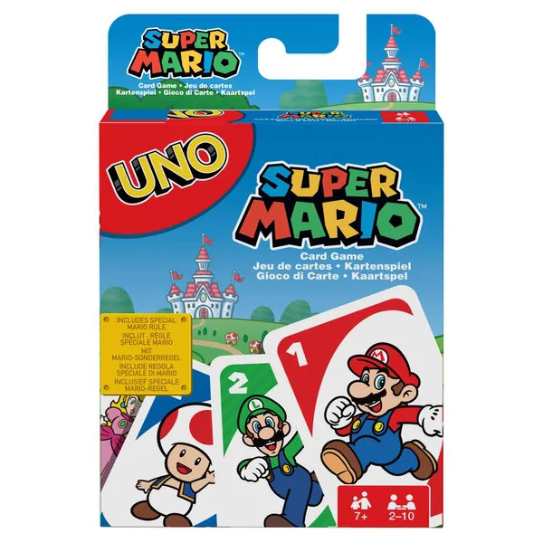 UNO Super Mario Card Game Animated Character Deck with 112 Cards for 7 Year Olds & Up - Original