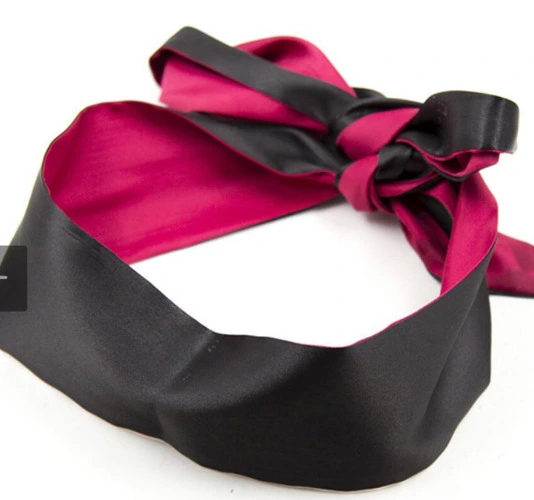 Silk black and red blindfold