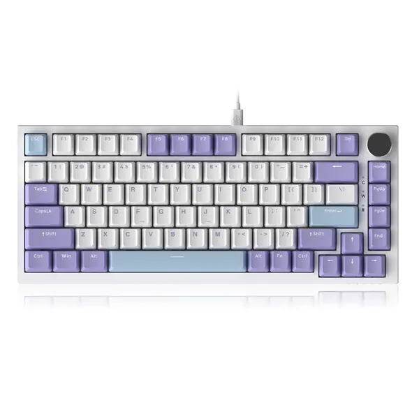 DAIDAI×AJAZZ AK820 75% Wired Gasket Mechanical Keyboard with Volume Knob - South Facing LED - Poron Foam - PBT Keycaps - Programmable RGB Hot Swap Keyboard