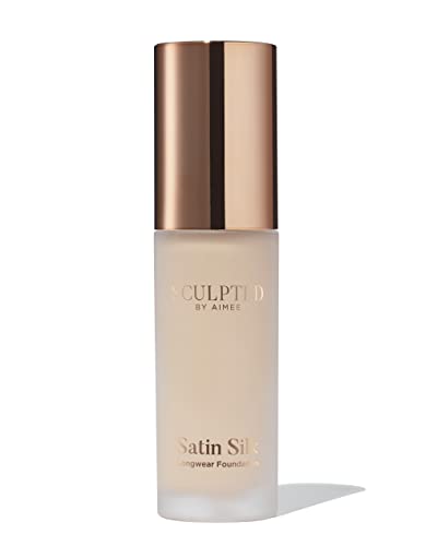 Satin Silk Longwear Foundation from Sculpted by Aimee - Lightweight, Hydrating & Buildable High Coverage, Sweat-Resistant Foundation - Fair Plus 2.5