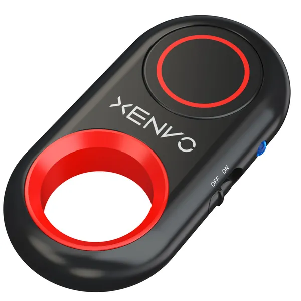 Xenvo Shutterbug - Camera Shutter Remote Control - Bluetooth Wireless Selfie Button Clicker - Compatible with iPhone, iPad, Android, Samsung, and Google Pixel Cell Phones, Smartphones and Tablets - Red